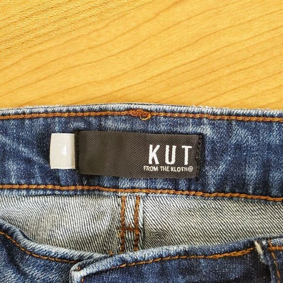 Kut From The Kloth Gidget Fray Short Denim Shorts SZ 4 - Picture 5 of 11